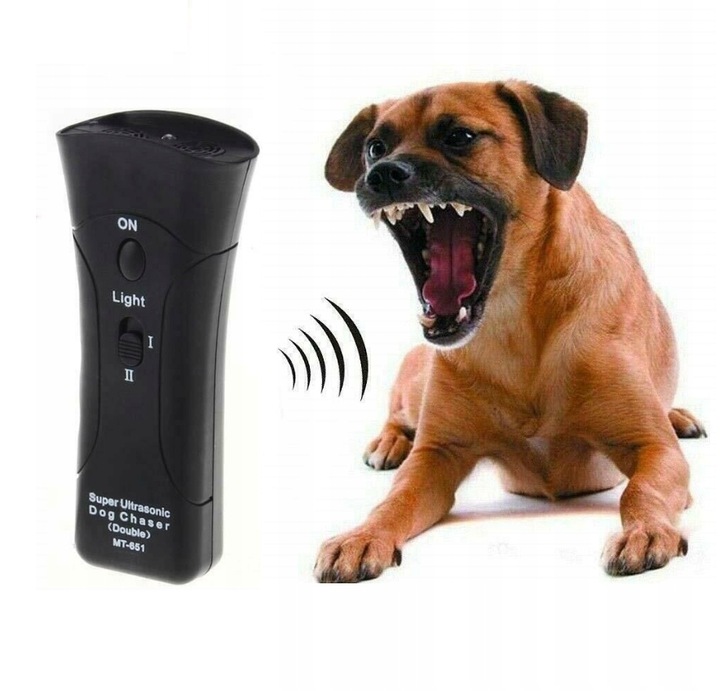 Odstraszacz Psów Ultradźwiękowy Głośny Mocny 130dB MP036 3w1 LED