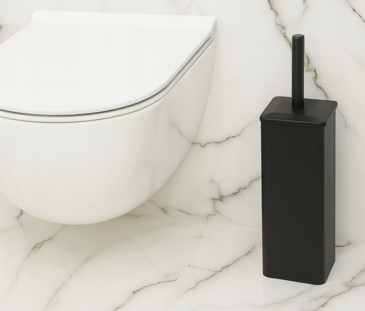 Szczotka do WC toalety łazienki czarna zamknieta loft łazienkowa toaletowa