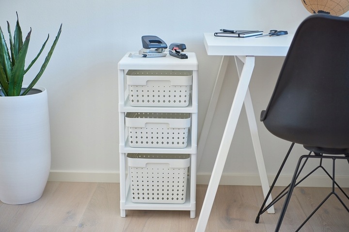 Szafka mobilna na kółkach łazienkowa z koszykami wysuwanymi regał kuchenny