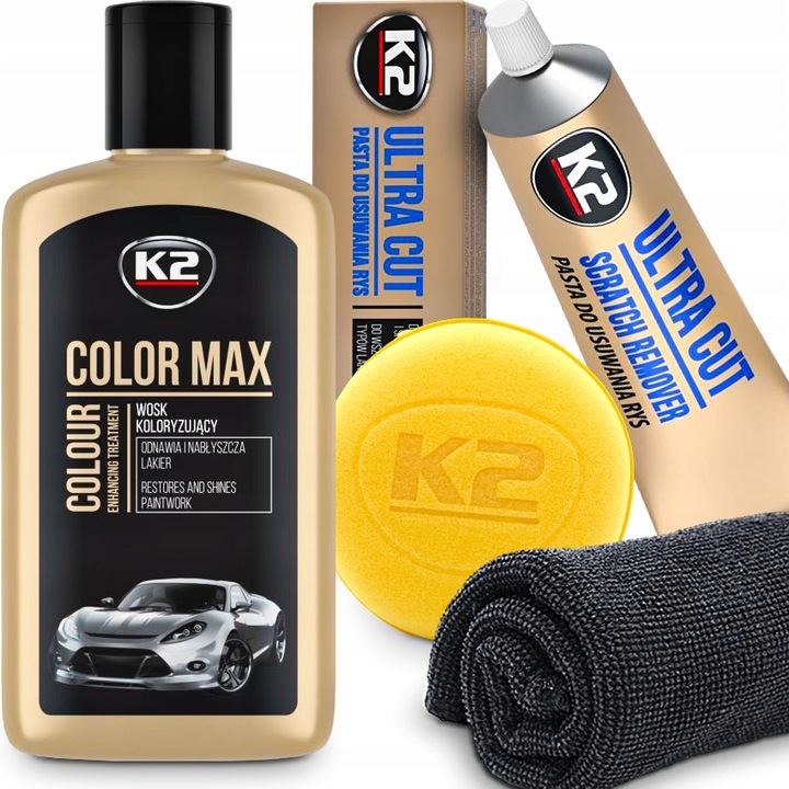 ZESTAW PASTA WOSK KOLORYZUJĄCY DO USUWANIA RYS NA RYSY Z LAKIERU CZARNEGO