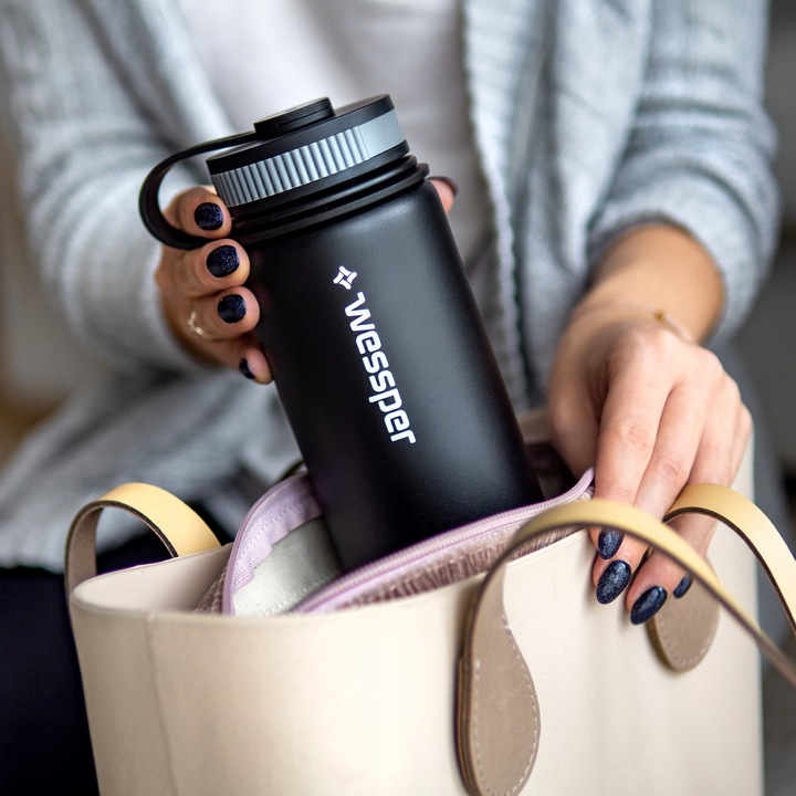 Butelka termiczna Wessper 500ml Termos na kawe herbate + wymienne ustniki