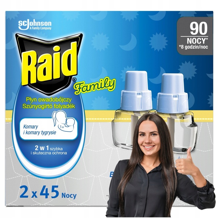 PŁYN NA KOMARY DO ELEKTROFUMIGATORA OWADOBÓJCZY RAID BEZZAPACHOWY 90