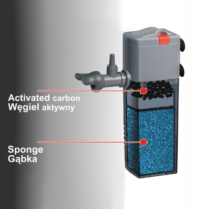 Filtr wewnętrzny gąbkowy Happet ORCA 600 DO AKWARIUM 120-250L