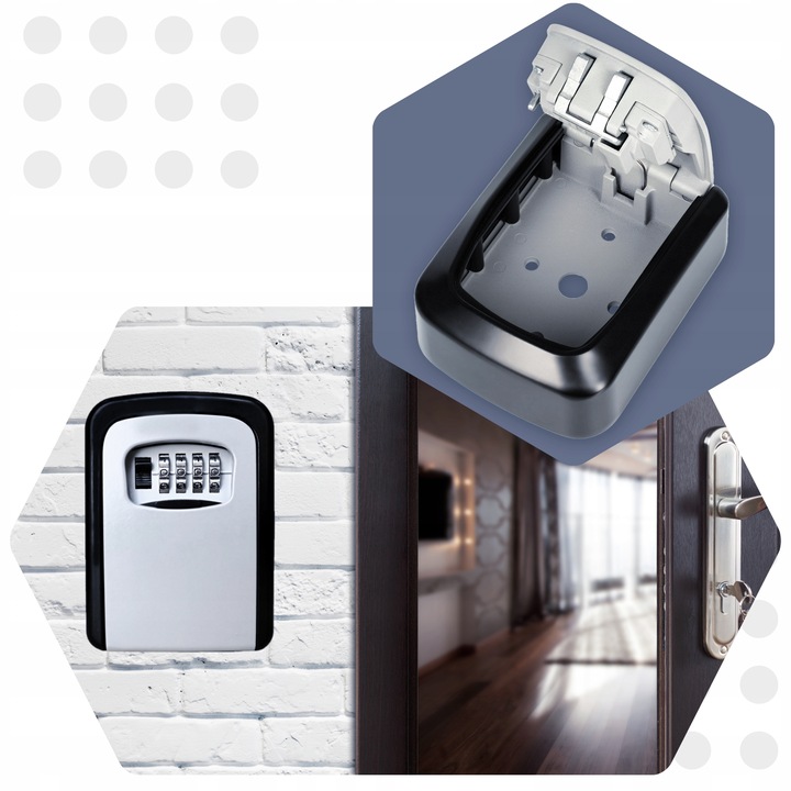 METALOWY sejf na klucze skrzynka szafka kasetka MOCNA skrytka z szyfrem kod