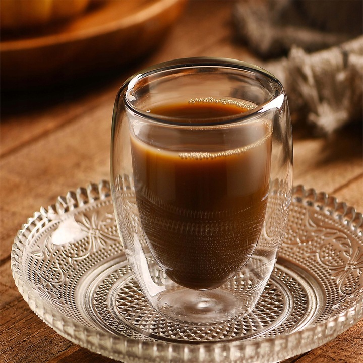 ZESTAW KOMPLET SZKLANEK TERMICZNYCH PODWÓJNE DNO DO NAPOJÓW 350 ML 6 EL