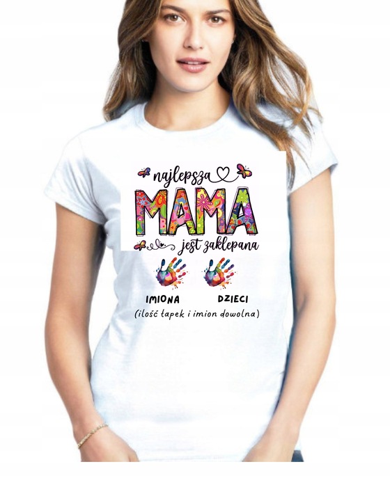 KOSZULKA T-SHIRT na DZIEŃ MAMY PREZENT "najlepsza MAMA..." JAKOŚĆ PREMIUM M