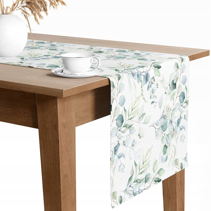 BIEŻNIK OBRUS NA STÓŁ MATOWY GŁADKI 40X220 CM DEKORACYJNY LIŚCIE WZÓR 073