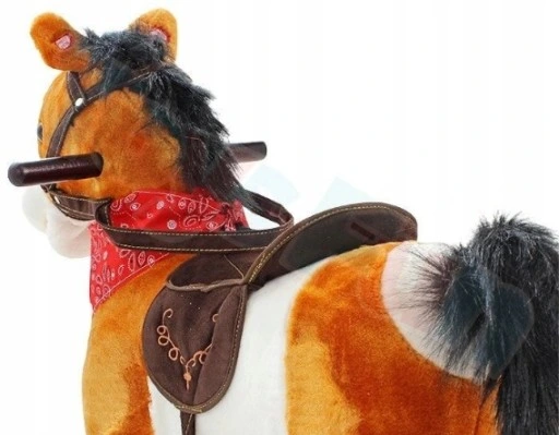 KOŃ NA BIEGUNACH śpiewa rusza się brązowy konik