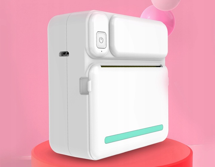 MINI DRUKARKA TERMICZNA DO ZDJĘĆ NOTATEK ETYKIET + 13 ROLEK GRATIS NAKLEJKI