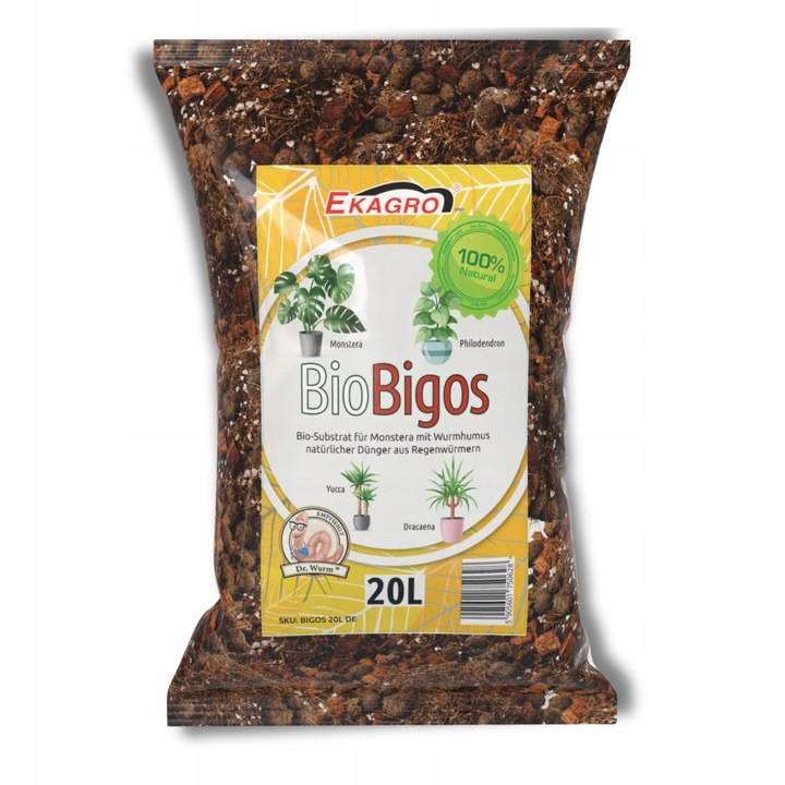 Ziemia do Kwiatów Podłoże do Monstery palm 20L Bio Bigos Lekkie