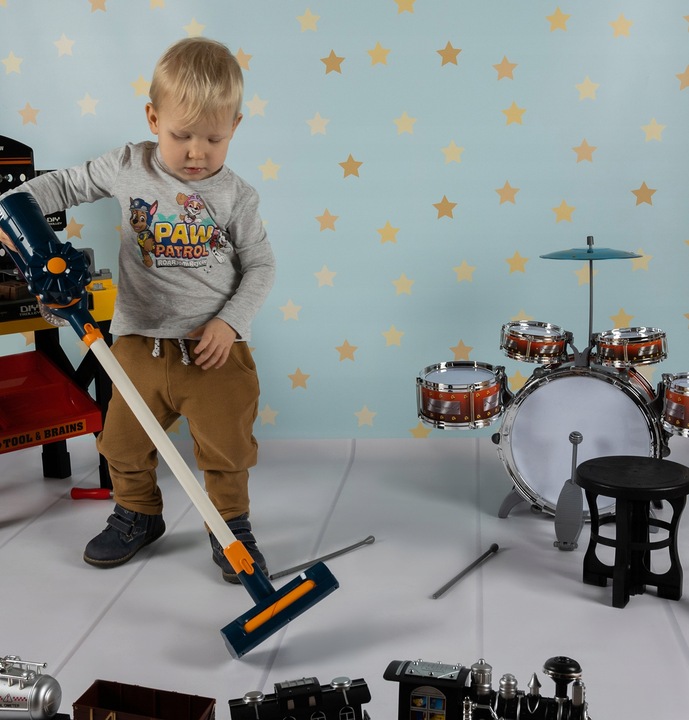 Odkurzacz dla Dzieci 2w1 Pionowy i Ręczny z Dźwiękiem Funkcja Ssania Dźwięk