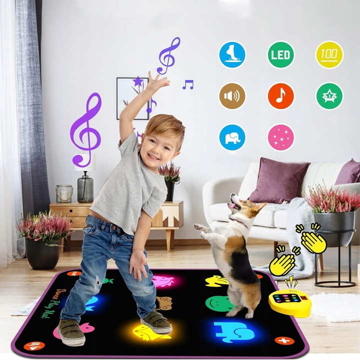 MATA DO TAŃCA DLA DZIECI Z BLUETOOTH 5 TRYBÓW GRY MUZYCZNA MATA TANECZNA
