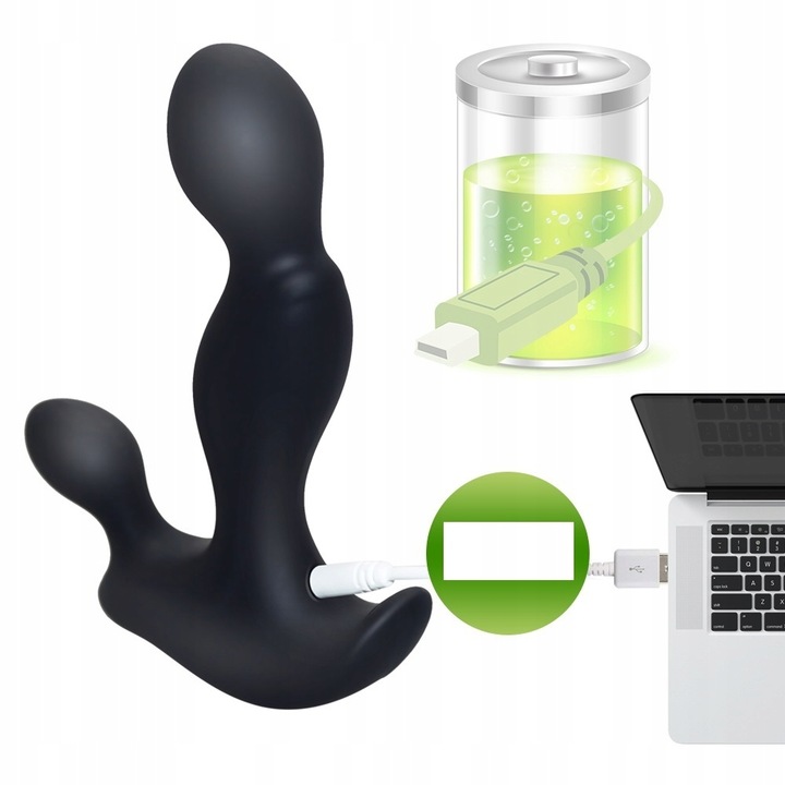 MASAŻER PROSTATY WIBRATOR KOREK ANALNY 3w1 USB