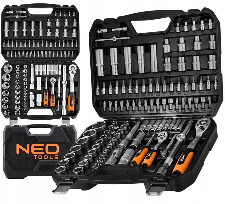 Zestaw Kluczy Nasadowych 110 Elementów 1/2", 1/4" Walizka NEO TOOLS