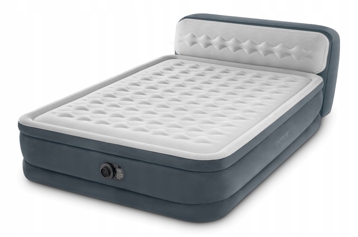 Materac Dmuchany Dwuosobowy Łóżko Pompka 230V Intex + Poduszka MODEL 2024