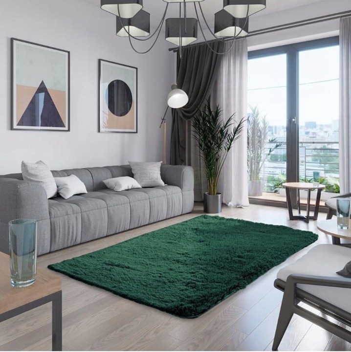 Pluszowy Dywan Shaggy Puszysty Do Salonu Miękki 140x200 Prostokąt