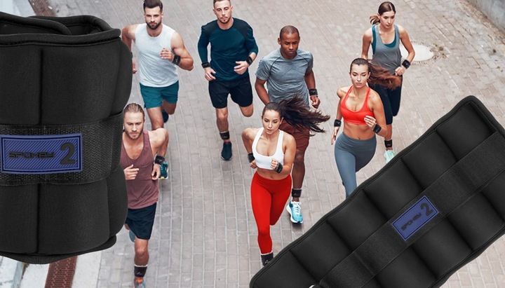 Obciążenia na rzep na przeguby nogi ręce ciężarki 2x 2kg neoprenowe