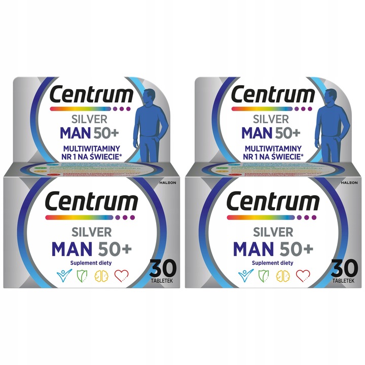 Multiwitaminadla mężczyzn Centrum Man 50+ Silver minerały 30 tabletek