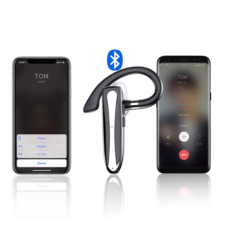 SŁUCHAWKA BLUETOOTH DO ROZMÓW BEZPRZEWODOWA DO UCHA DLA KIEROWCÓW ZESTAW