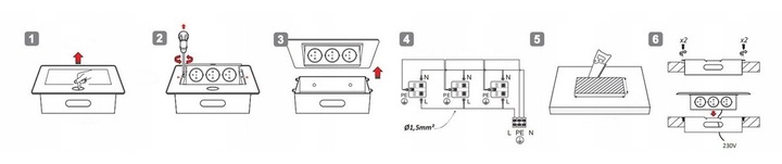 GNIAZDO CHOWANE W BLAT NABLATOWE + 2 USB GNIAZDKO