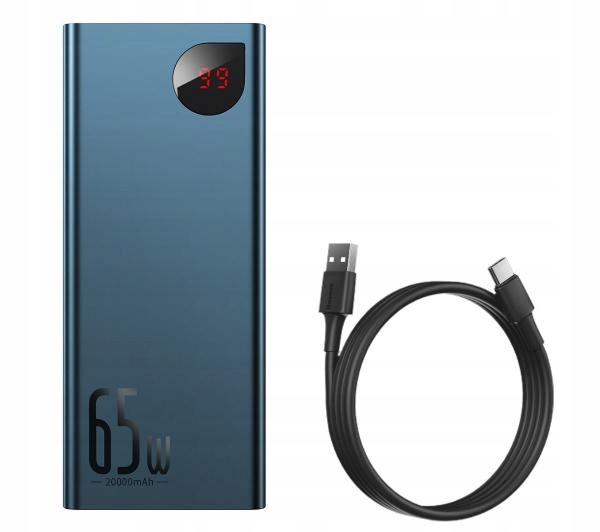 Powerbank Baseus Adaman 20000 LED 65W PD QC 3.0 2x USB-A / USB-C / microUSB