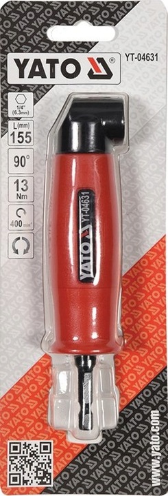 YATO ADAPTER DO BITÓW KĄTOWY UCHWYT WKRĘTARKI PRZYSTAWKA 1/4 HEX 155mm