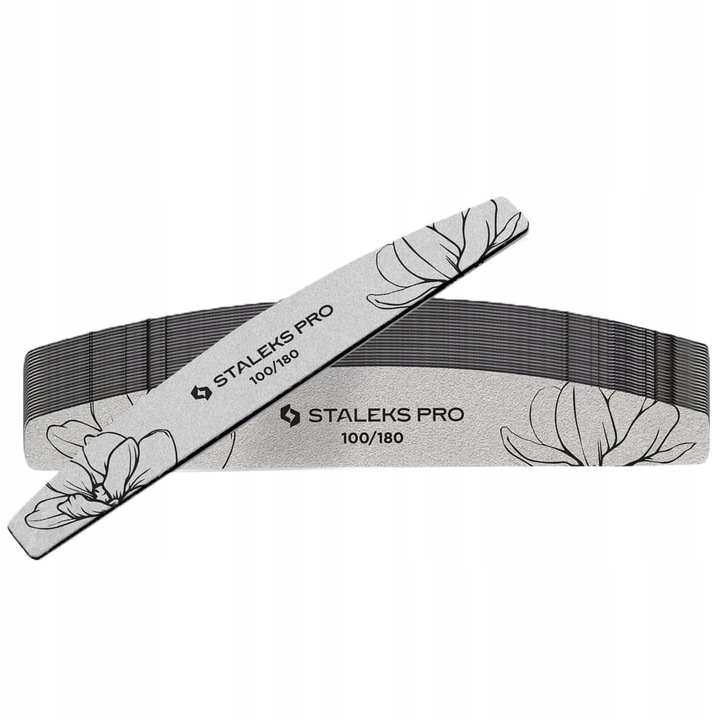 25x Pilnik Do Paznokci Łódka Półksiężyc Mineralny STALEKS Gradacja 100/180