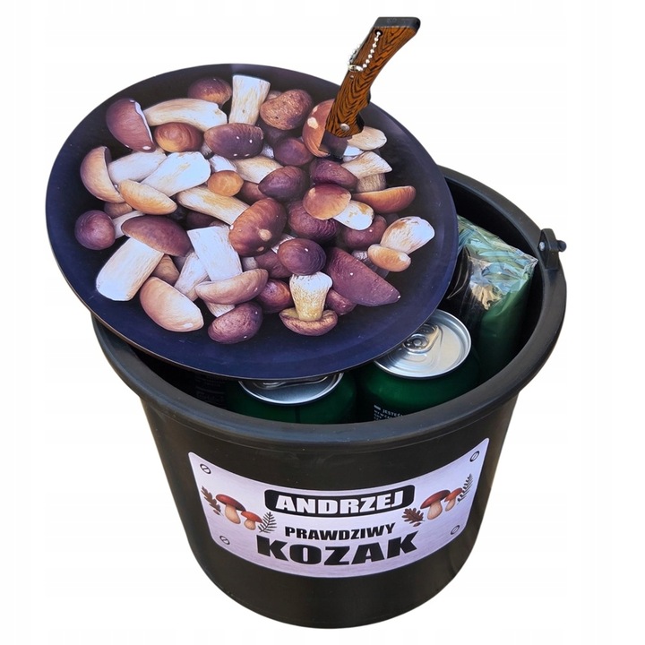 ZESTAW GRZYBIARZA Z IMIENIEM prezent dla taty dziadka mamy babci męża