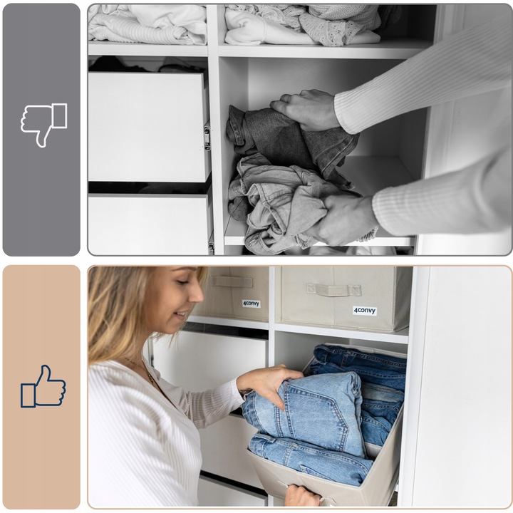 2x organizer XXL pudełko pojemnik na ubrania jeansy do szuflady