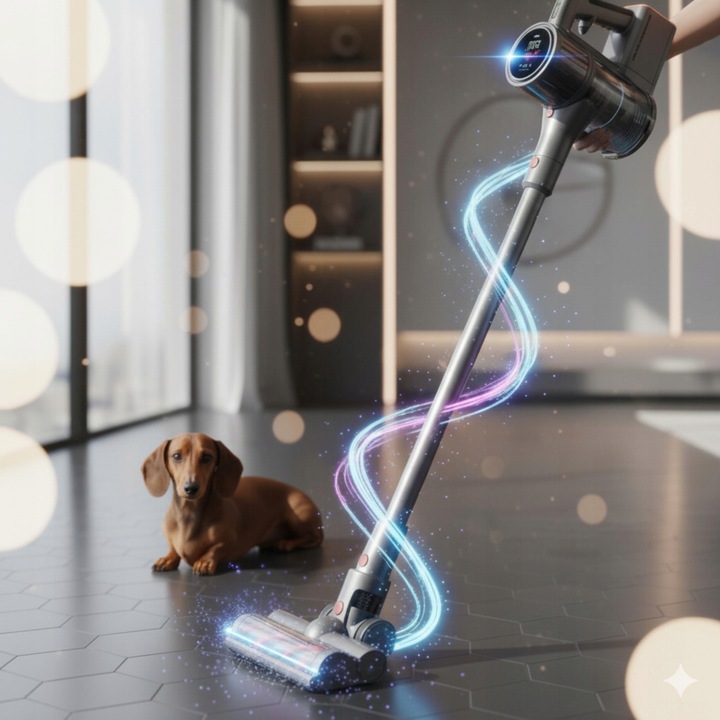 ODKURZACZ PIONOWY BEZPRZEWODOWY 31 kPa 400W HEPA Elektroszczotka LED