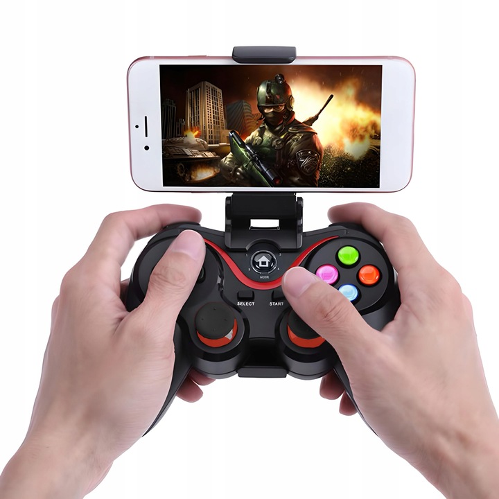 BEZPRZEWODOWY GAMEPAD PAD DO TELEFONU ANDROID PC iOS KONTROLER Z UCHWYTEM