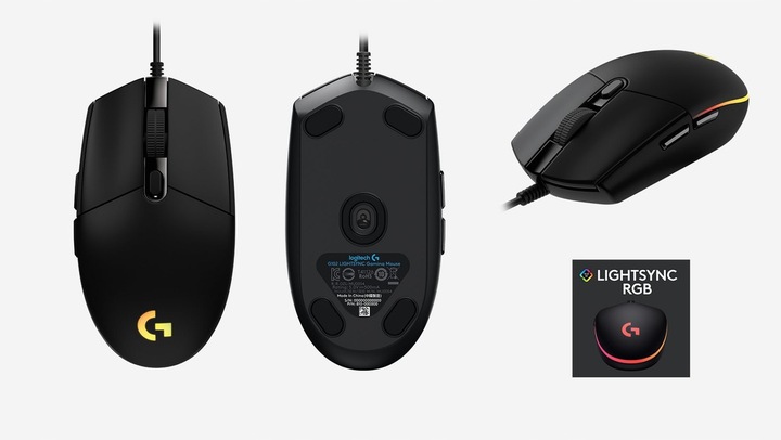 Mysz przewodowa Logitech G102 Czarna USB 8000DPI sensor optyczny LIGHTSYNC