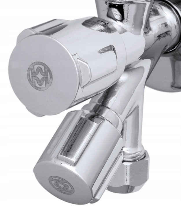 ZAWÓR KĄTOWY KOMBINOWANY 1/2x3/4x3/8 PODWÓJNY KUCHNIA ŁAZIENKA PRALKA