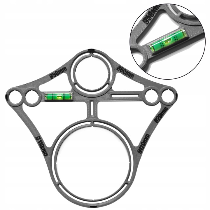 Szablon wzornik otworów płytek stelaża podtynkowego WC Geberit Tece