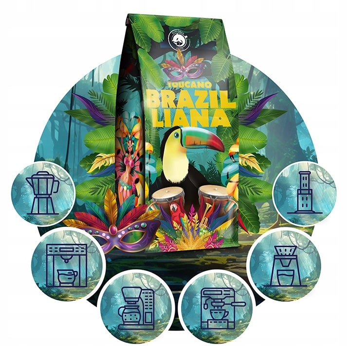 Kawa ziarnista 1kg x2 Bossa Nova + Toucano 100% Arabica +GRATIS