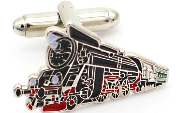 Zabytkowy pociąg HEFAJSTOS Spinki mankiet i krawat