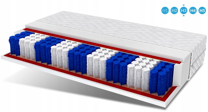 Materac 80x200 pocket 9 stref METIS DoubleHARD