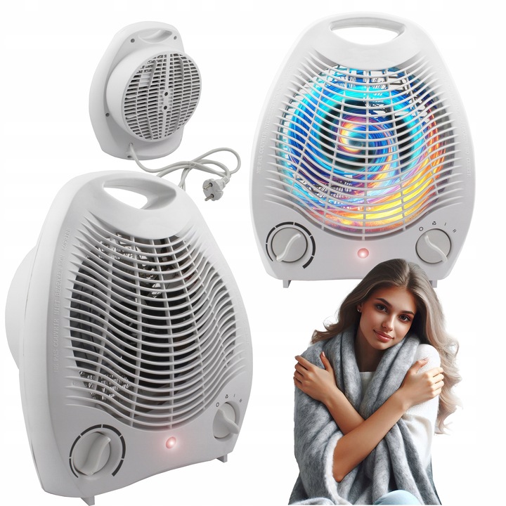 WENTYLATOR TERMOWENTYLATOR GRZEJNIK ELEKTRYCZNY FARELKA GRZEJE CHŁODZI