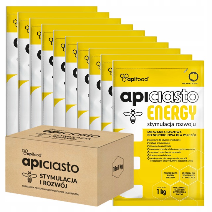 APICIASTO 10x1kg POKARM dla pszczół ENERGETYZUJĄCY APICIASTO energy