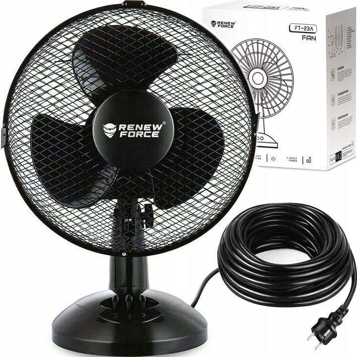 WENTYLATOR WIATRAK STOŁOWY STOJĄCY BIURKOWY OSCYLACJA CICHY MOCNY SKUTECZNY