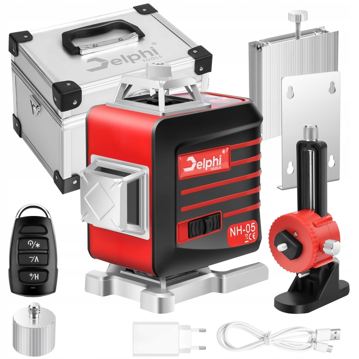 LASER KRZYŻOWY 16 LINII POZIOMICA LASEROWA 360 SAMOPOZIOMUJĄCA 4D