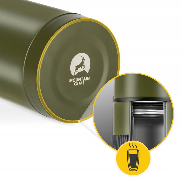 TERMOS TURYSTYCZNY NA HERBATĘ KAWĘ PRÓŻNIOWY SZCZELNY STAL NIERDZEWNA 1L