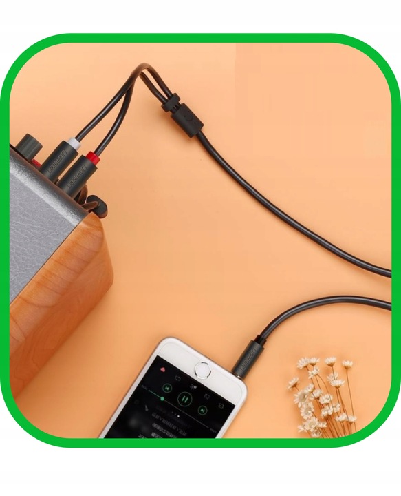 Kabel Przewód Audio JACK 3,5 mm 2x RCA Chinch STEREO 5M HQ Pozłacany