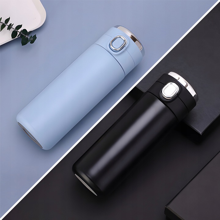 KUBEK TERMICZNY DUŻY TERMOS Z USTNIKIEM 420ML LCD SMART