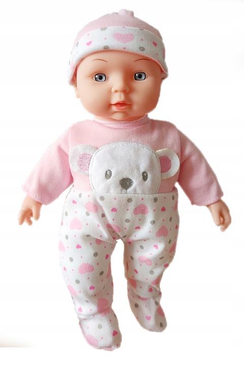 Lalka bobas jak żywa duża miękka interaktywna mówi ubranka pudełko prezent