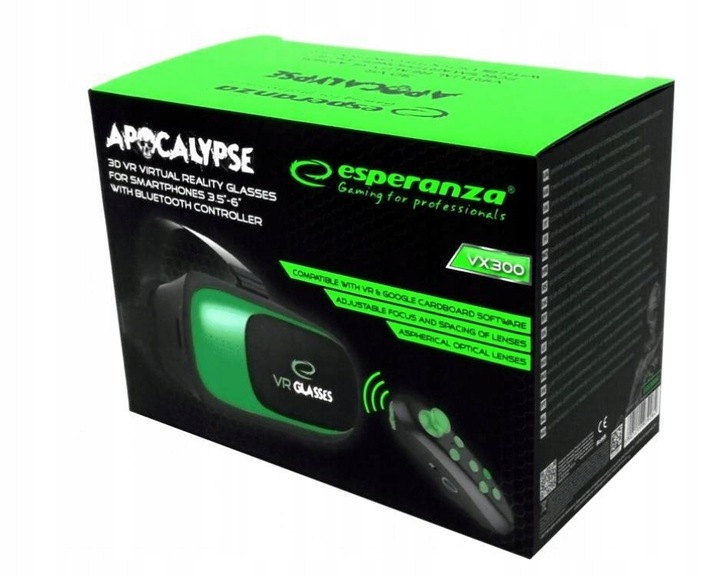 OKULARY GOGLE 3D VR + PILOT BLUETOOTH ESPERANZA