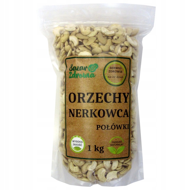 ORZECHY NERKOWCA 1KG POŁÓWKI NATURALNE NERKOWCE