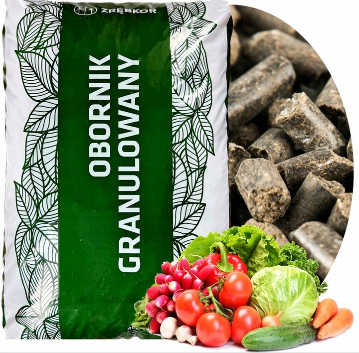 OBORNIK GRANULOWANY Nawóz KURZY EKO 25kg wiosenny pod warzywa drzewka