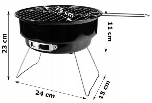 GRILL OGRODOWY Węglowy PRZENOŚNY GRILL MAŁY BARBEQUE TORBA