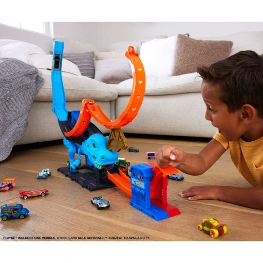 HOT WHEELS ZESTAW TORÓW PĘTLA T-REXA + autko
